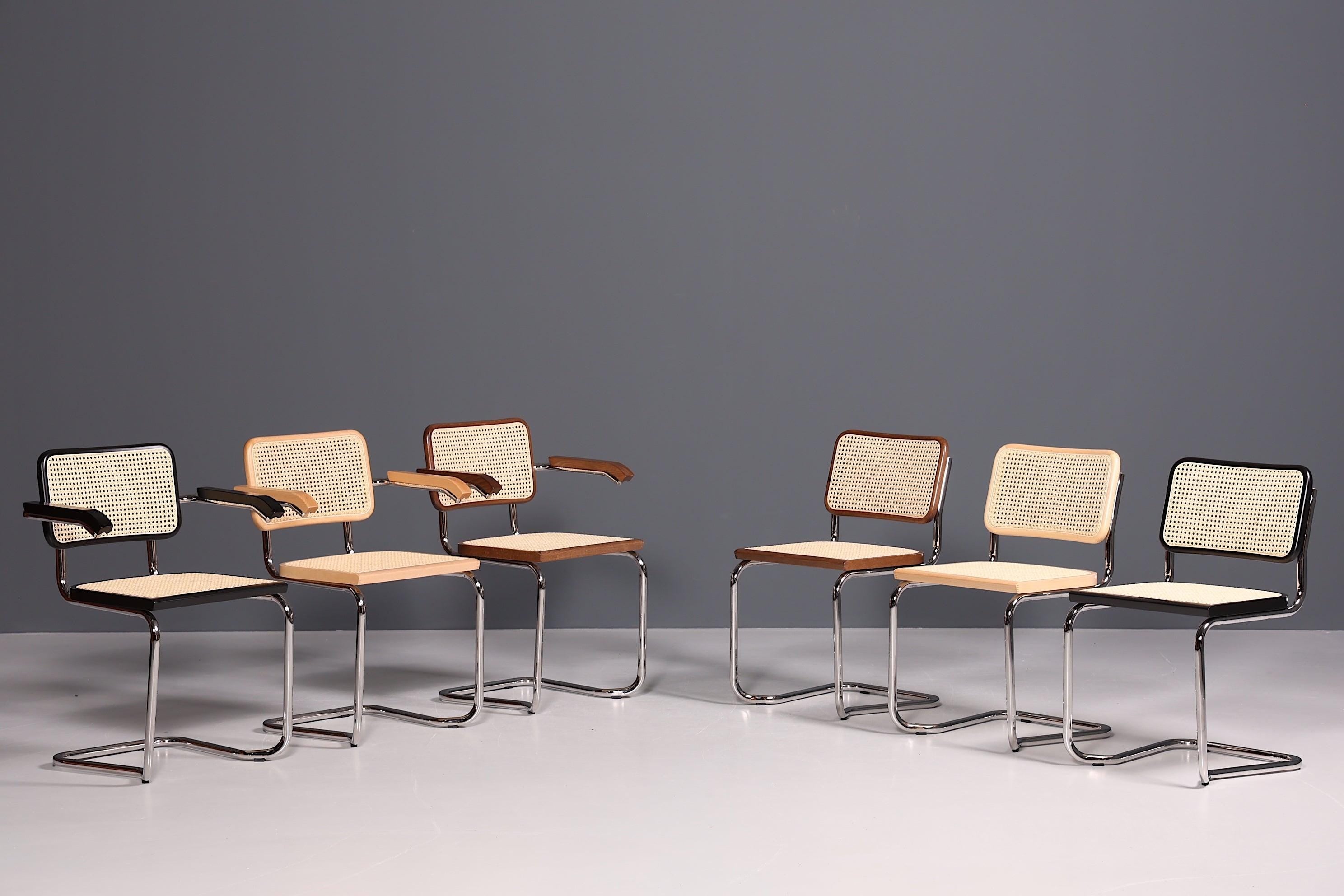 Korbgeflecht Freischwinger Stuhl "Milano" Made in Italy Braun Küchenstuhl Wippstuhl Wiener Geflecht