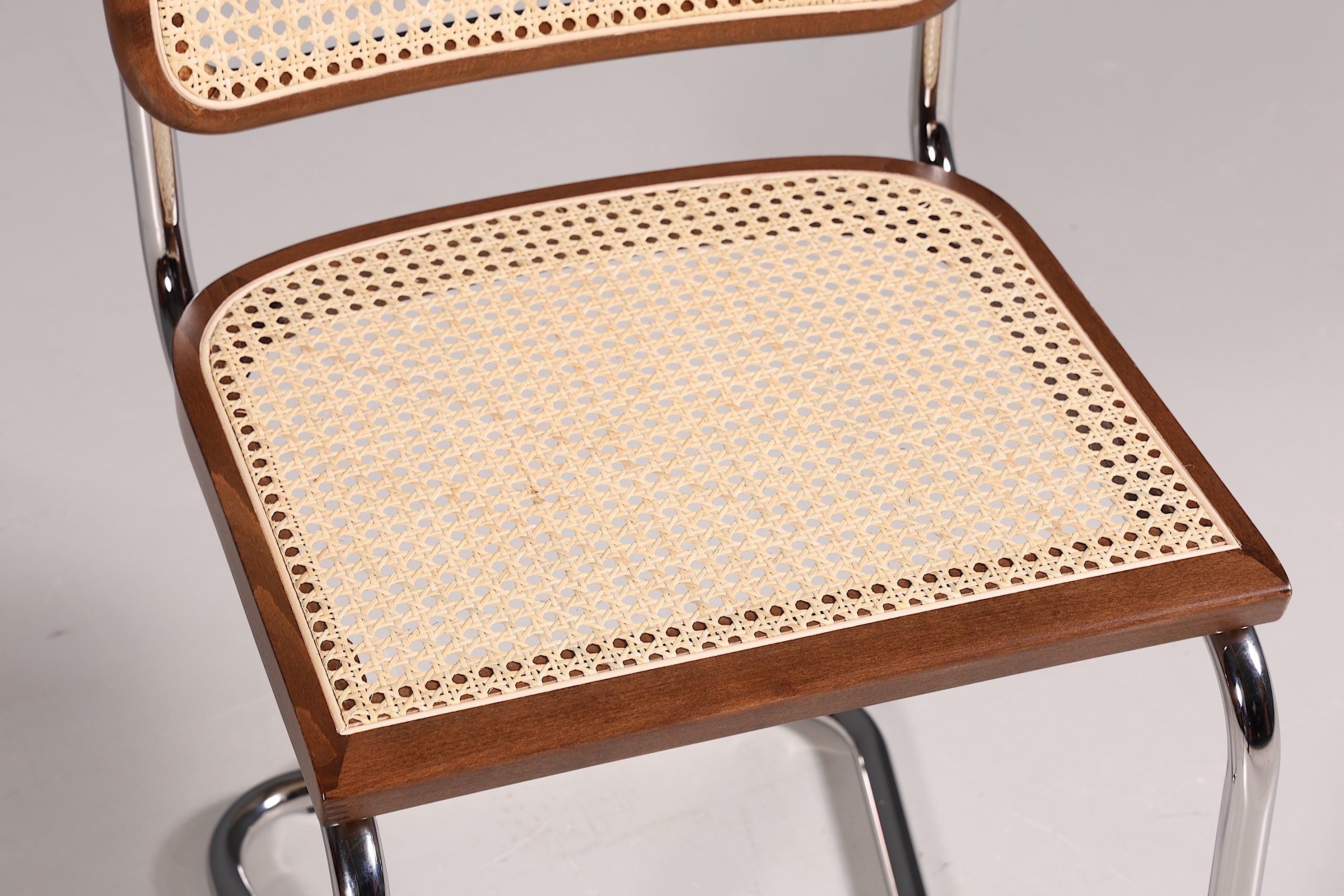 Korbgeflecht Freischwinger Stuhl "Milano" Made in Italy Braun Küchenstuhl Wippstuhl Wiener Geflecht