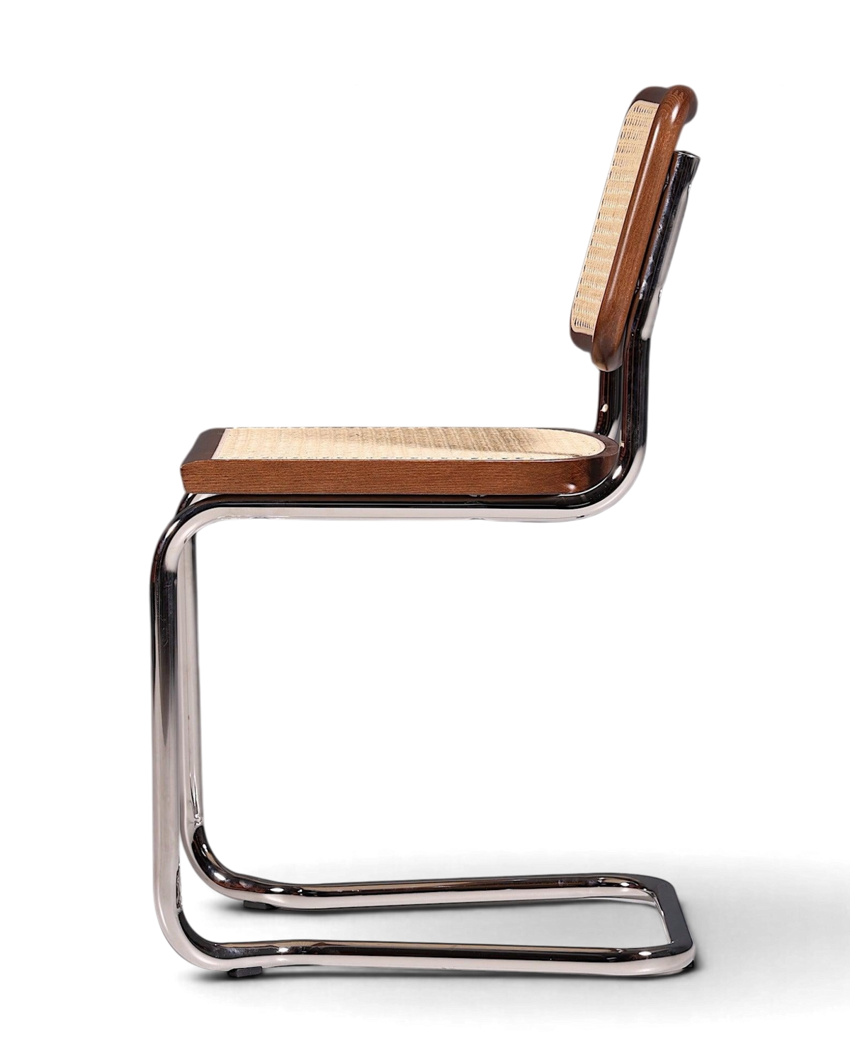 Korbgeflecht Freischwinger Stuhl "Milano" Made in Italy Braun Küchenstuhl Wippstuhl Wiener Geflecht