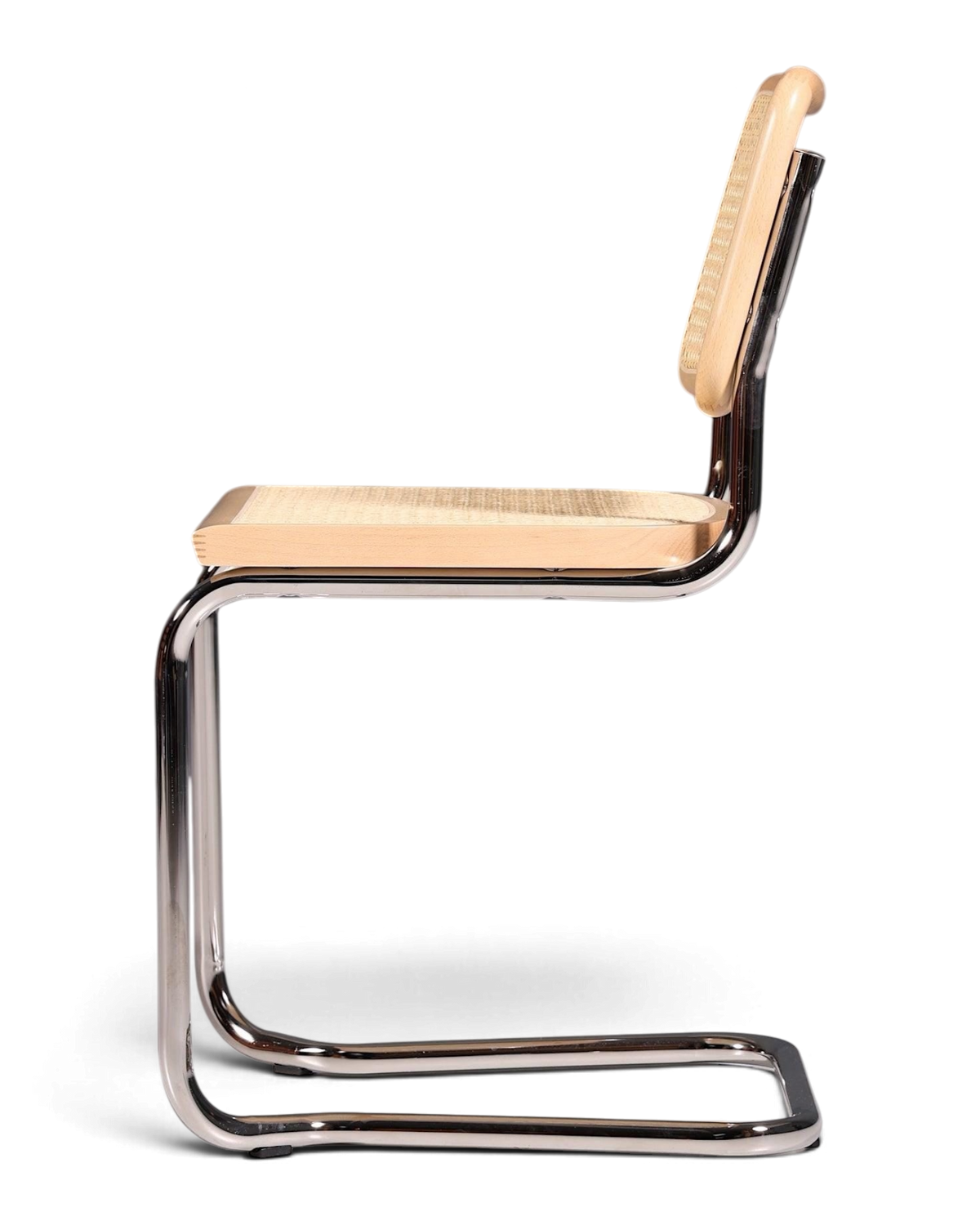 Korbgeflecht Freischwinger Stuhl "Milano" Made in Italy Beige Wippstuhl Küchenstuhl Esszimmer Stuhl