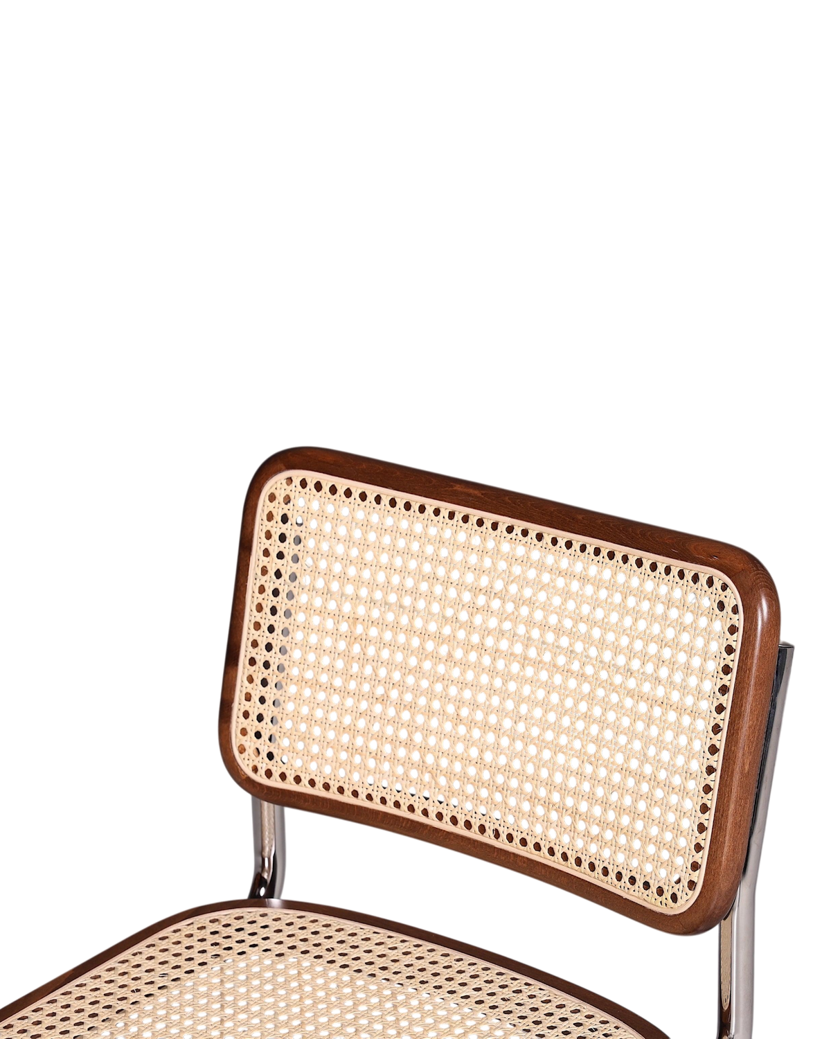 Korbgeflecht Freischwinger Stuhl "Milano" Made in Italy Braun Küchenstuhl Wippstuhl Wiener Geflecht
