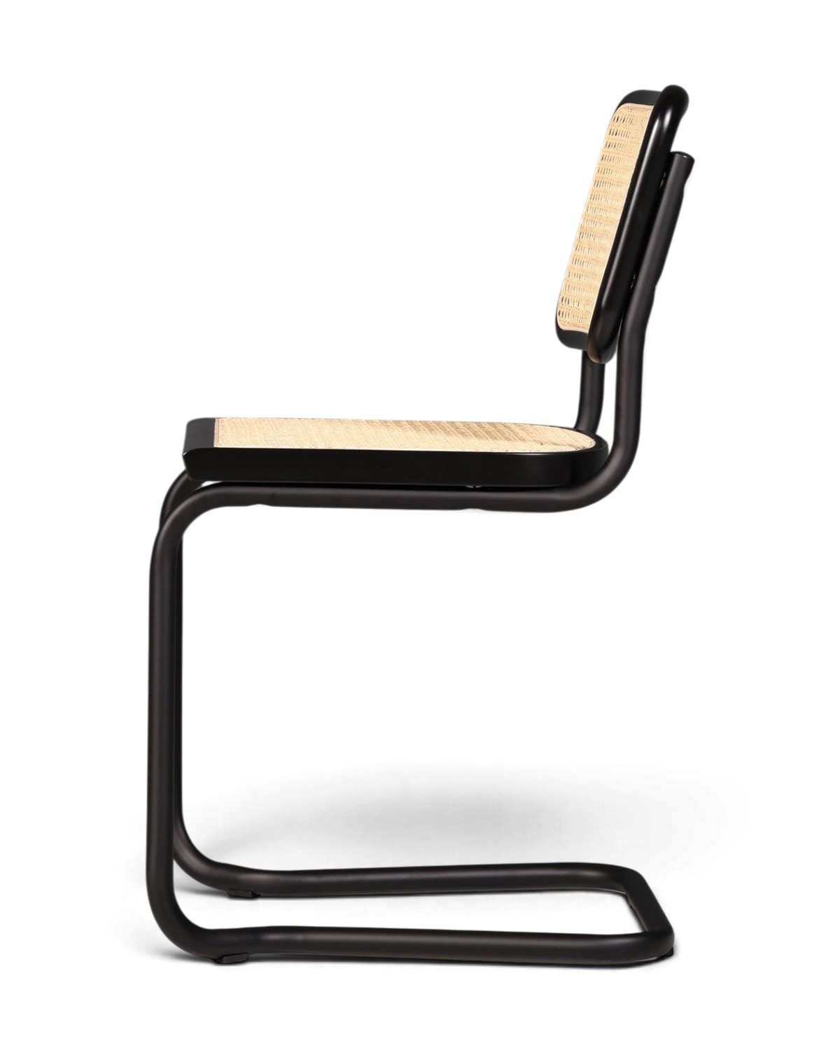 Freischwinger Stuhl "Milano" Made in Italy Schwarz Korbgeflecht Stuhl Wippstuhl Wiener Geflecht Küchenstuhl Sekretär Stuhl