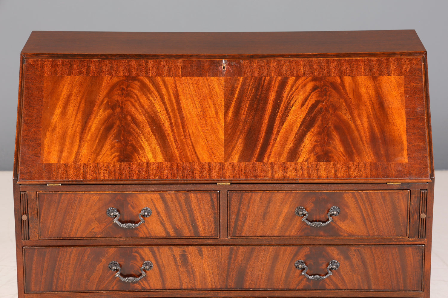 Wunderschöner Englischer Sekretär echt Lederauflage Schreibkommode echt Holz Schreibtisch Kommode