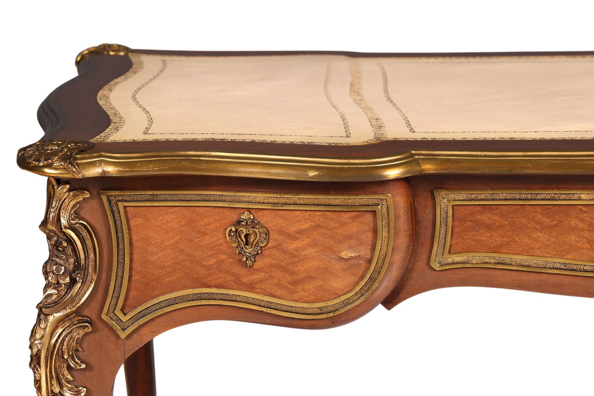 G078 Finish - Louis XV Barock Schreibtisch usw. Messing Zarge, Preis muss ich noch recherchieren