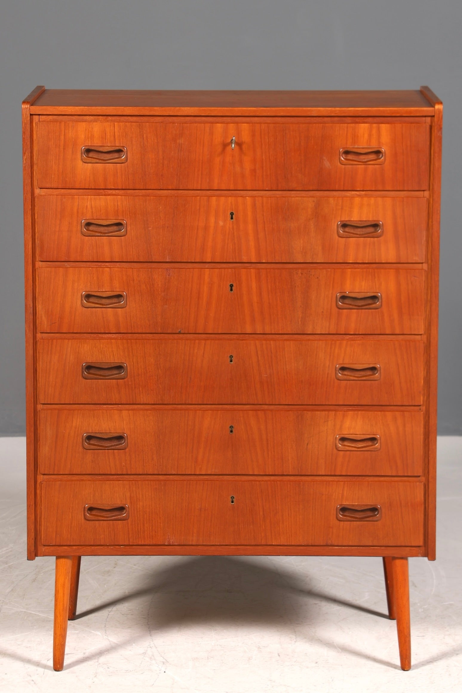 G009 Finish cm, Wunderschöne Mid Century Kommode Vintage Vertiko 60s 70s Schrank Schubladenkommode