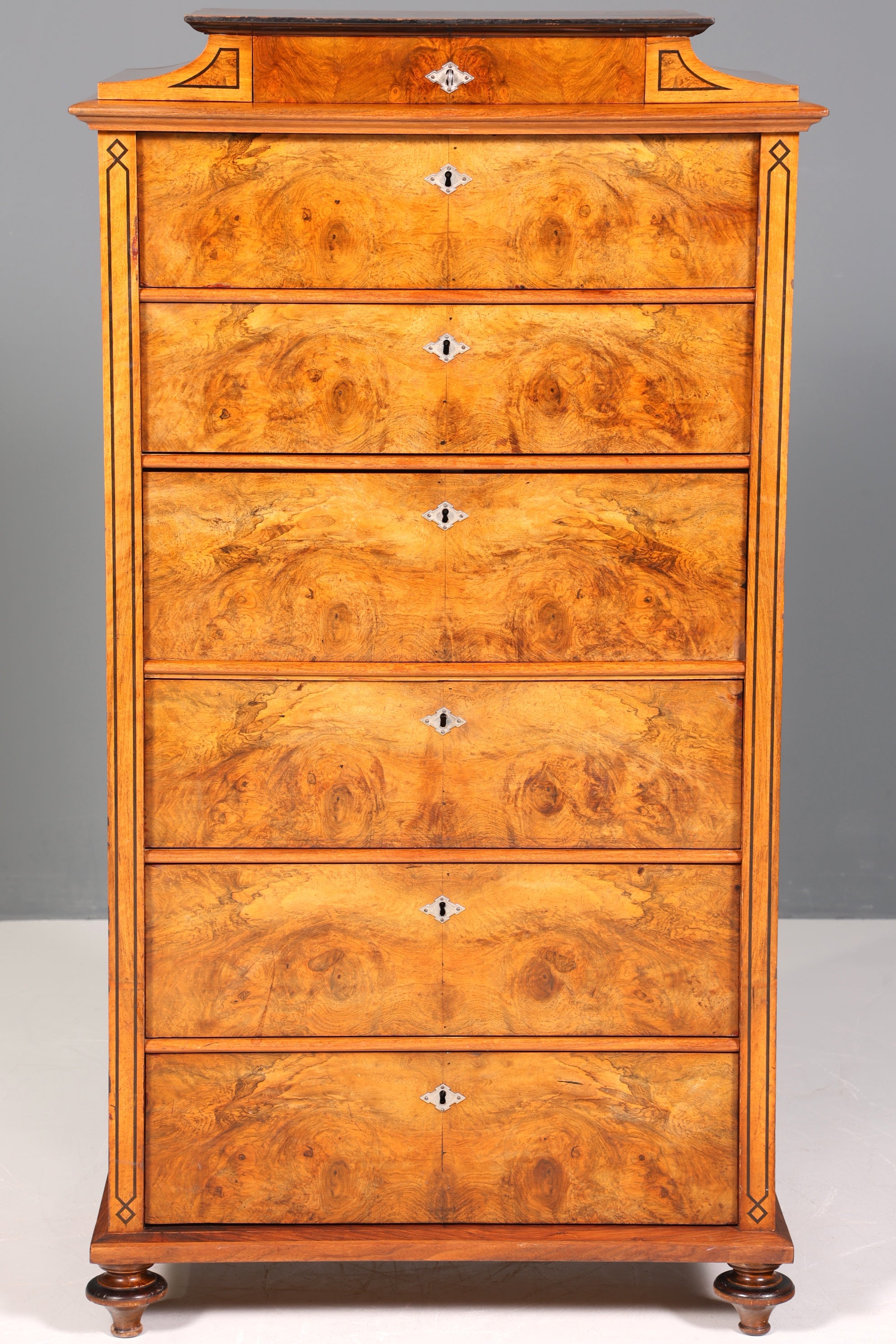 Traumhafter Louis Philippe Sekretär um 1880 Gründerzeit Chiffoniere Vertiko Schrank Semainier