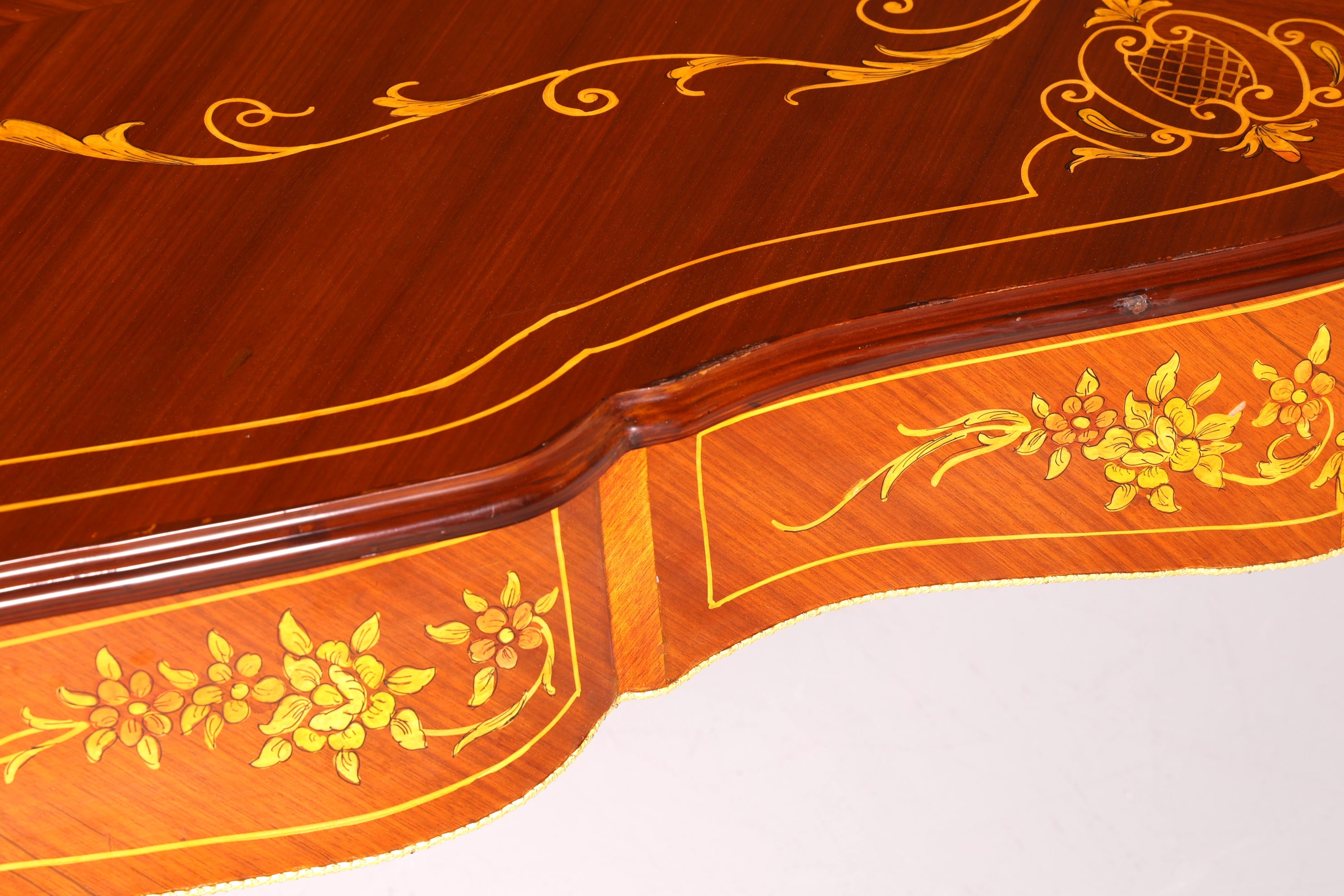Prächtiger XXL Louis XV Stil Schreibtisch French Desk Antik Intarsien Bürotisch Office Table
