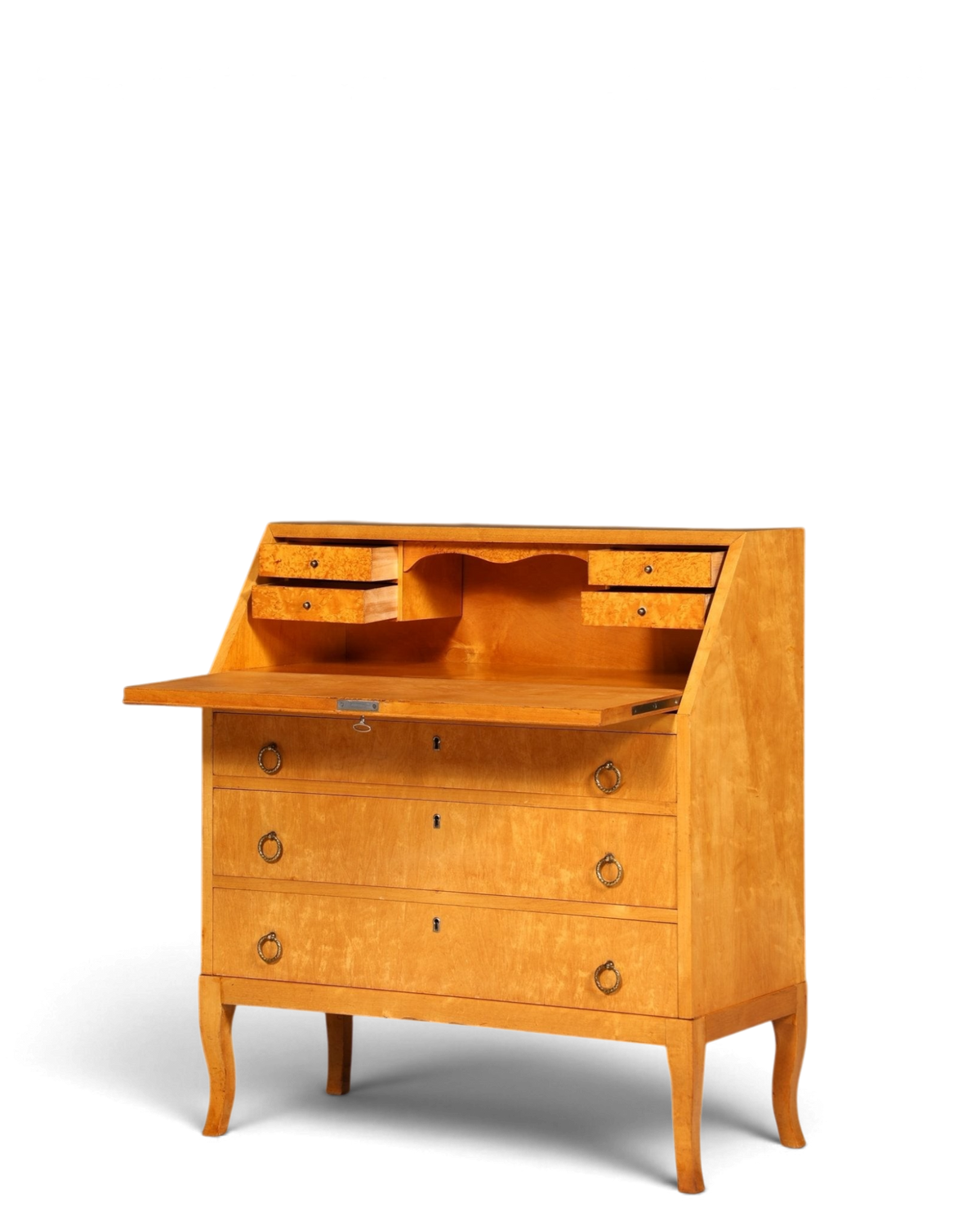 Schlichter Mid Century Sekretär Danish Design Retro Büro Schrank Vintage Büro Kommode