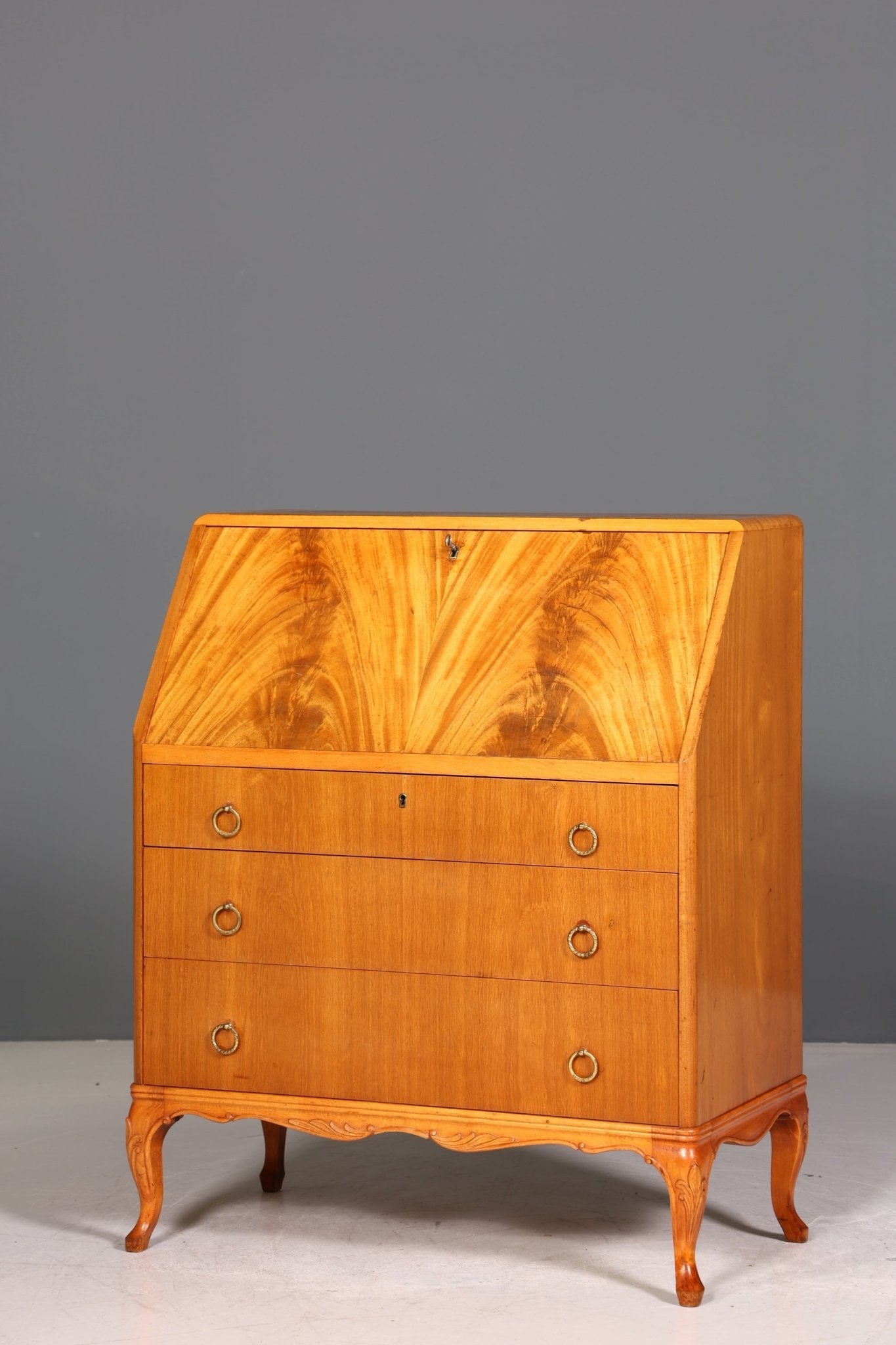 Stilvoller Sekretär um 1930 Büro Kommode Kirschholz skandinavischer Sekretär