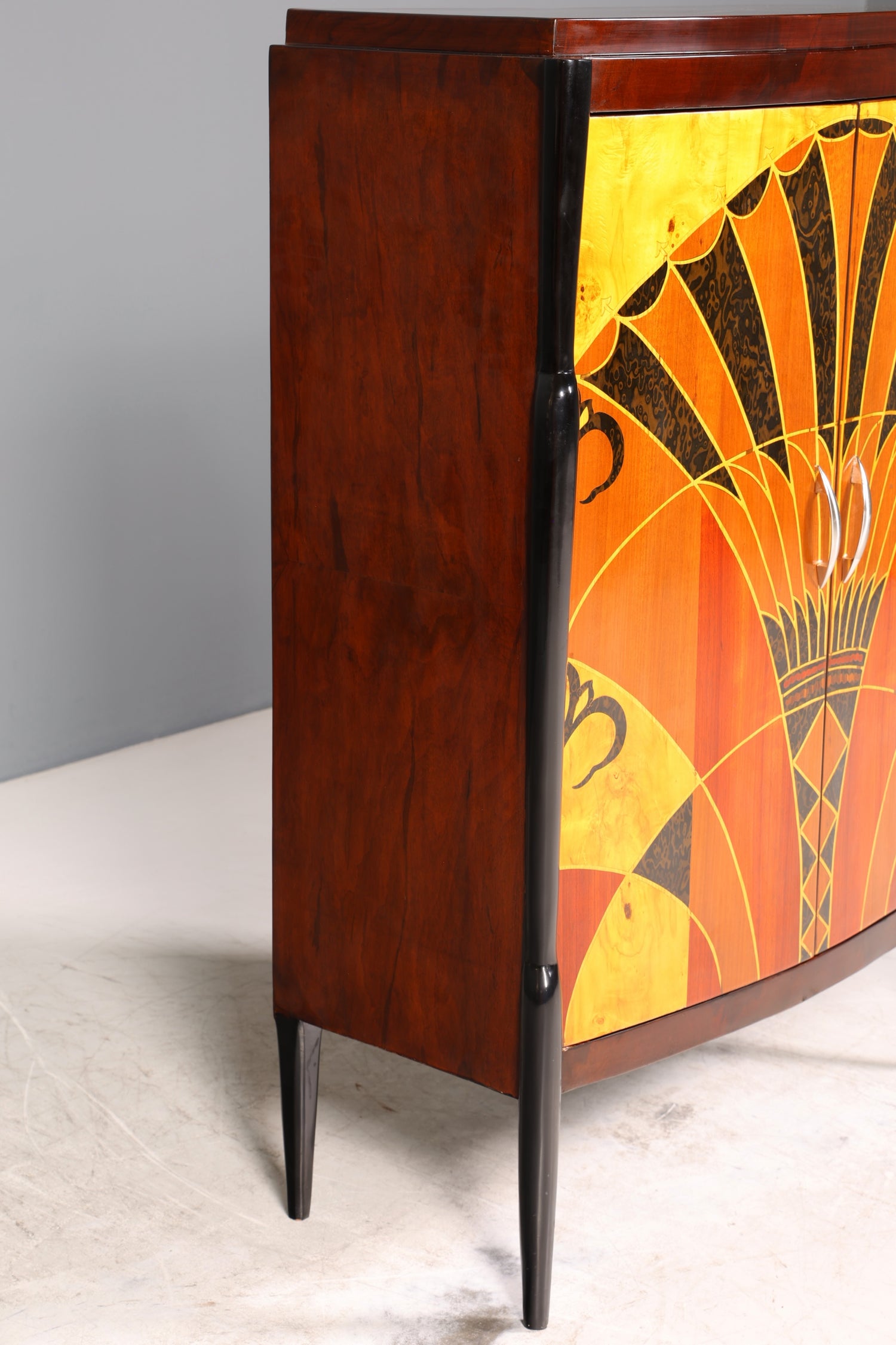 Beautiful Art Deco style highboard cabinet chest of drawers Vertiko Sun Cabinet