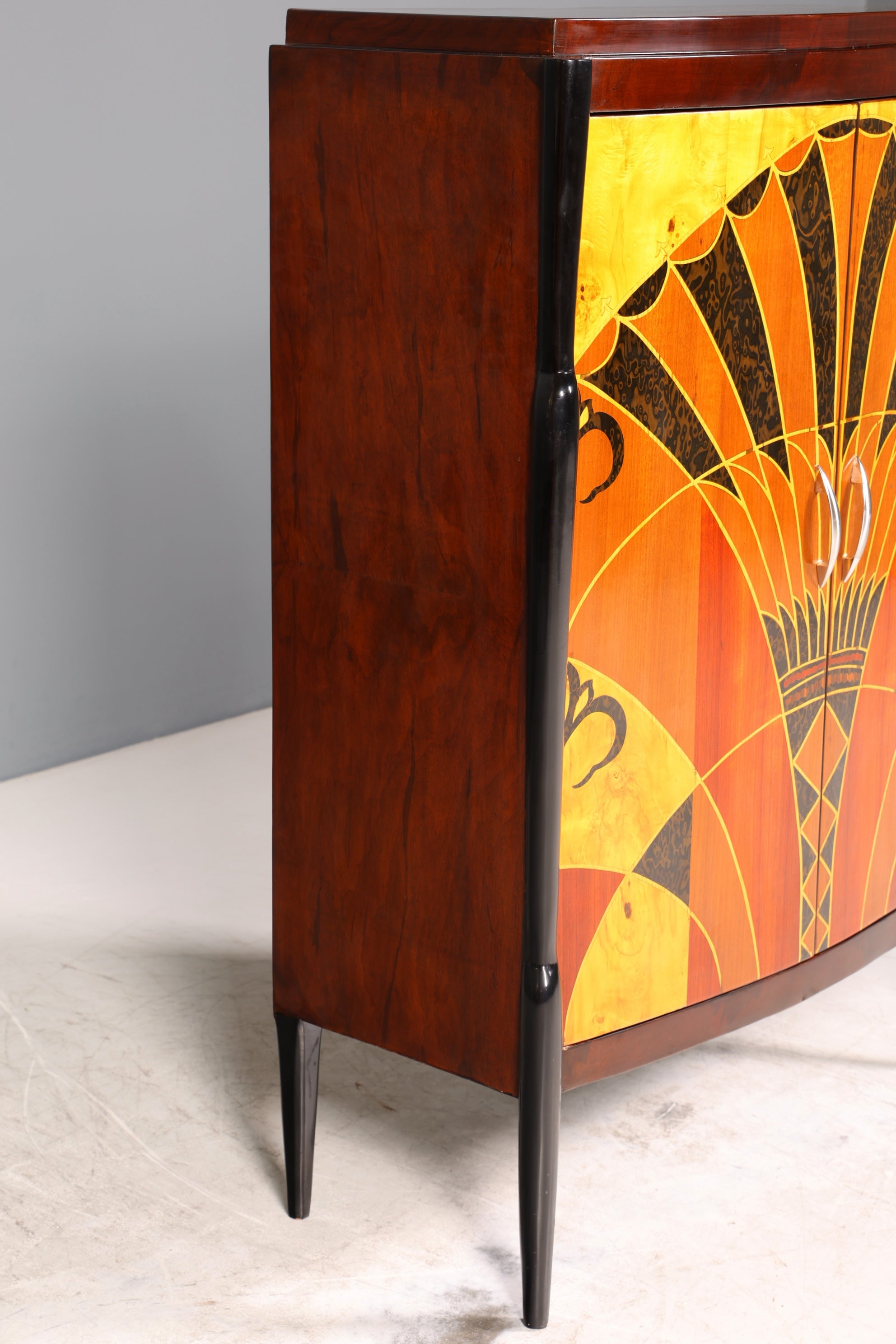 Beautiful Art Deco style highboard cabinet chest of drawers Vertiko Sun Cabinet