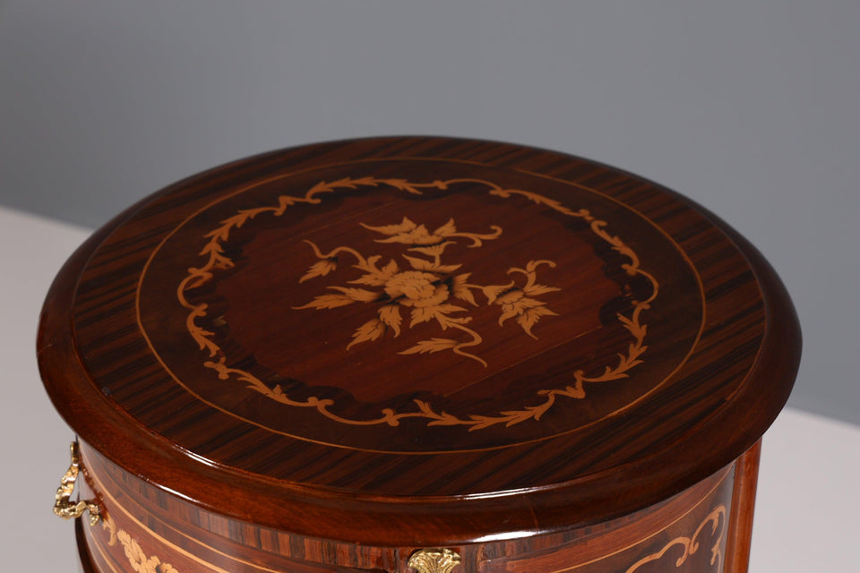 Stilvolle Barock Stil Louis XV Highboard Intarsien Vertiko Kommode