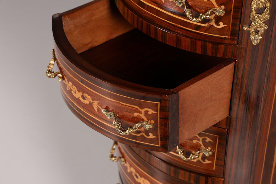 Stilvolle Barock Stil Louis XV Highboard Intarsien Vertiko Kommode