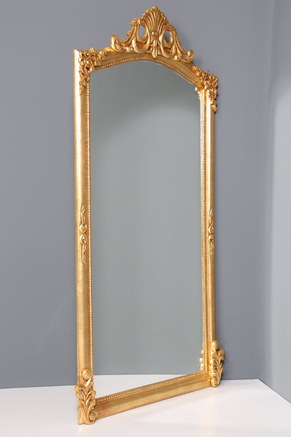 Stilvoller Prunk Barock Stil Wandspiegel Standspiegel Antik Stil Flurspiegel 213x115cm