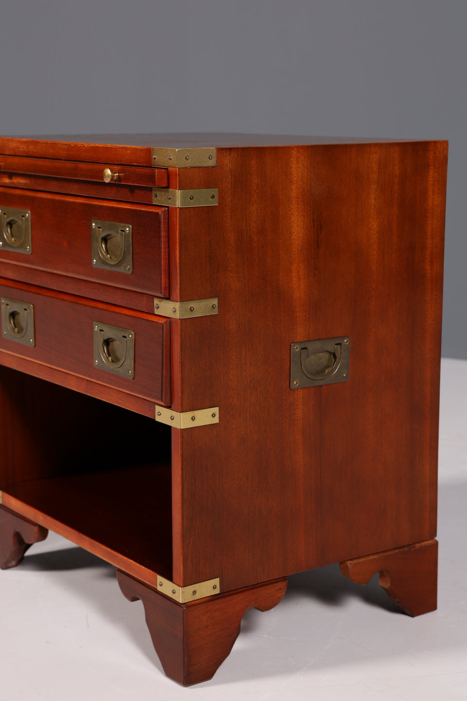 Seltene Maritime Schiffs Kommode Englisch Nachttisch Messing Antik Military Chest