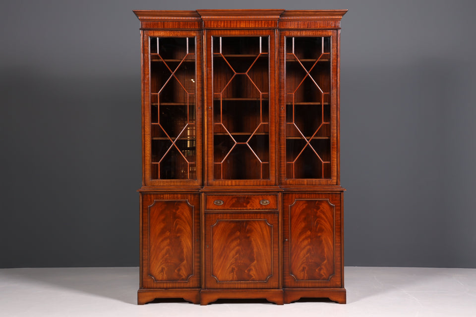 Original Heldense Englische Vitrine Bibliothek Bücherschrank