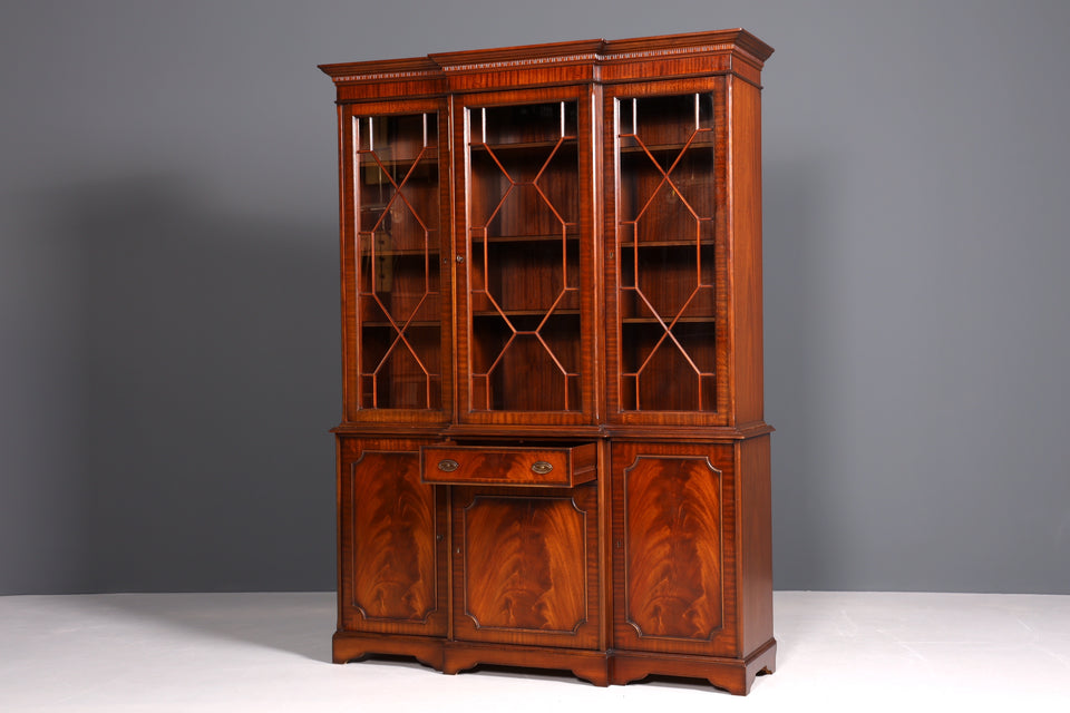 Original Heldense Englische Vitrine Bibliothek Bücherschrank