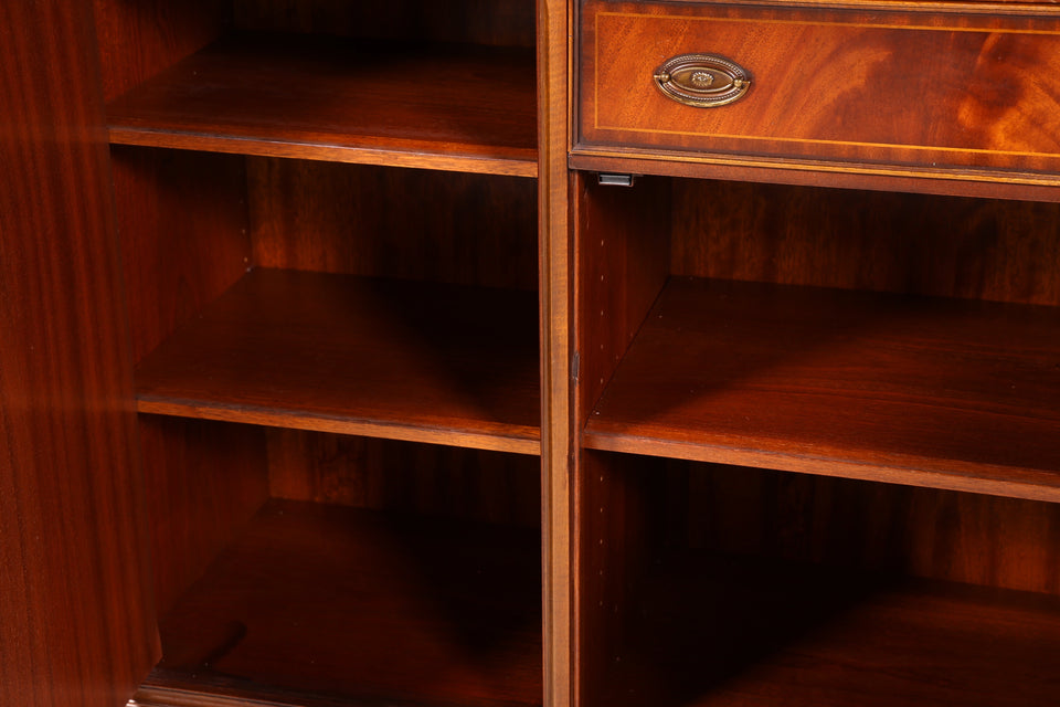 Original Heldense Englische Vitrine Bibliothek Bücherschrank