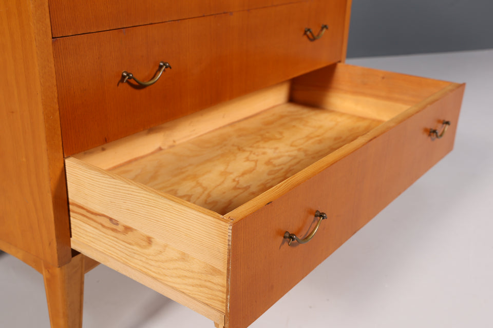 Schlichter Mid Century Sekretär Teak Holz Rollladen Schrank