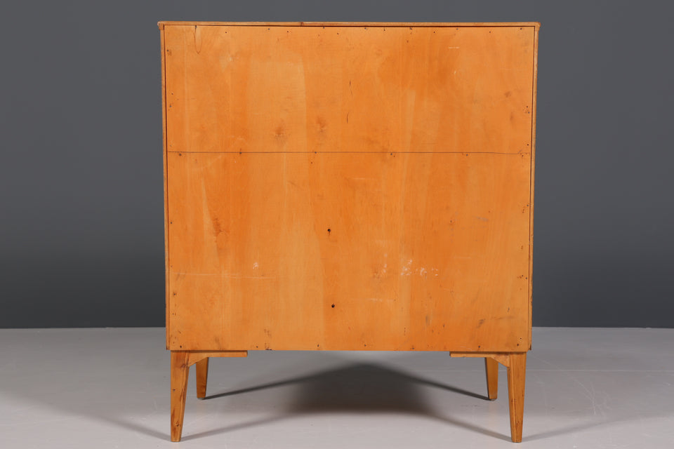 Schlichter Mid Century Sekretär Teak Holz Rollladen Schrank