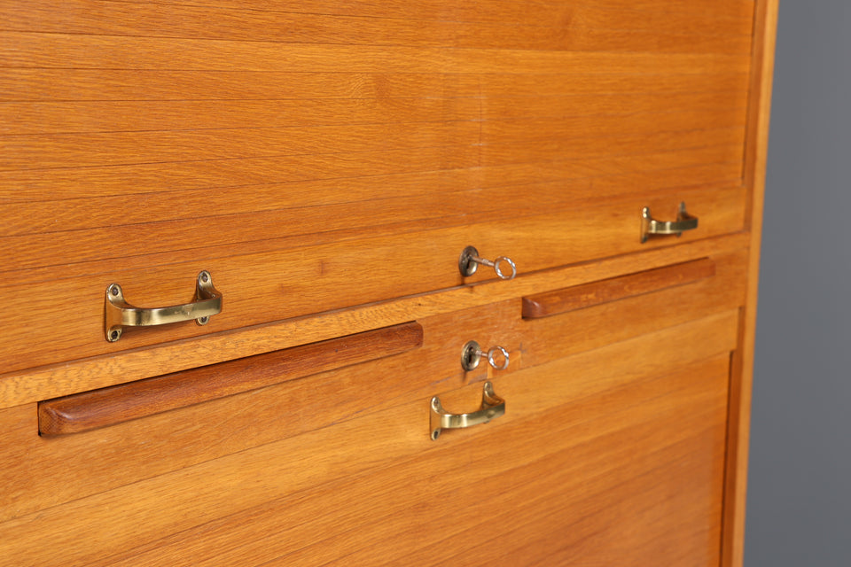 Mid Century Rollladenschrank Bauhaus Apothekerschrank Art Deco Büro Aktenschrank