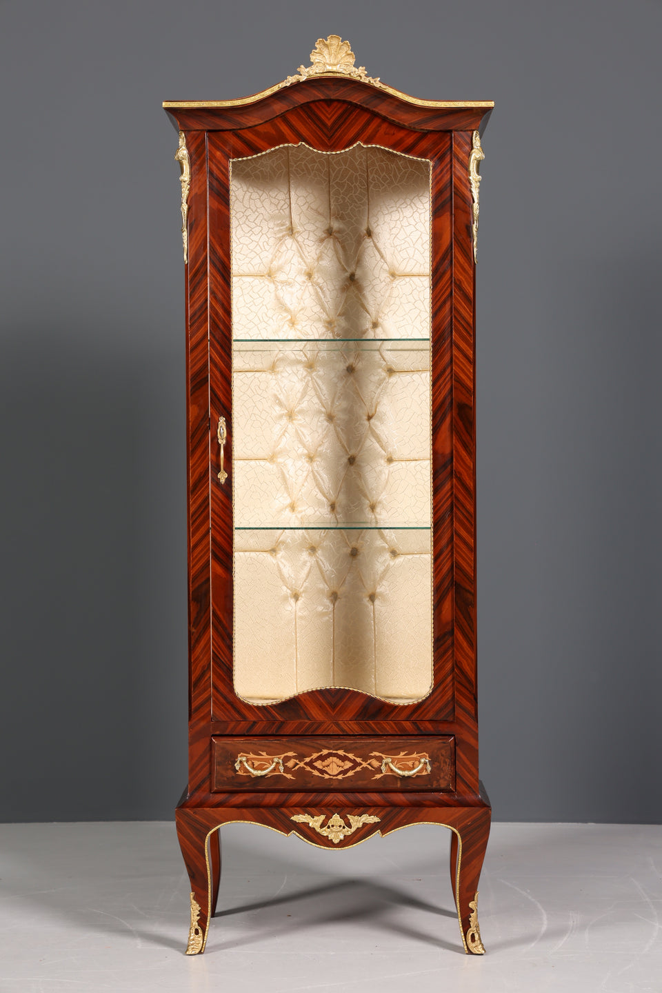 Traumhafte Barock Stil Vitrine Antik Stil Sammler Vitrine Intarsien