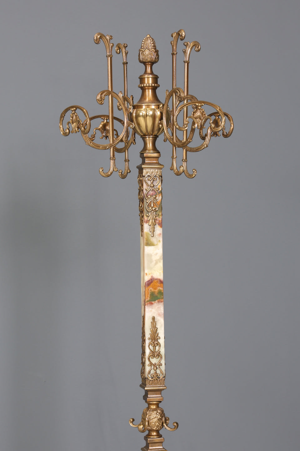 Edler Jugendstil Onyx Messing Garderobenständer Antik Kleiderhaken