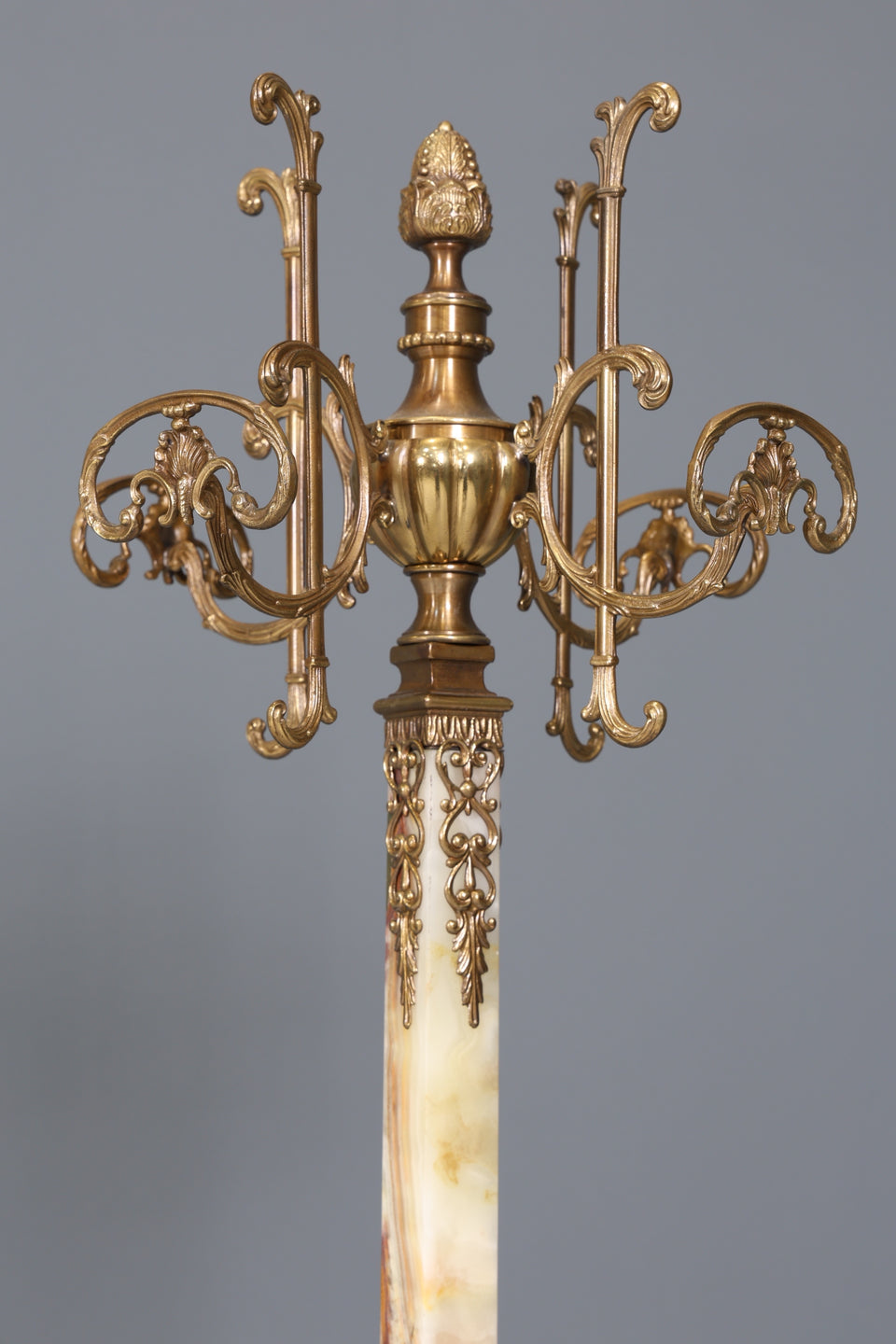 Edler Jugendstil Onyx Messing Garderobenständer Antik Kleiderhaken