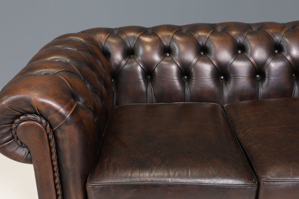 Edles Original Chesterfield Sofa Englische 2er Couch UK braun