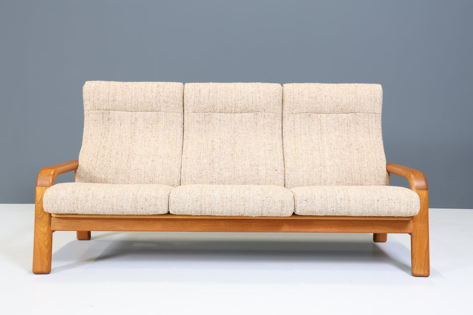 Original HS Design 3- Sitzer Sofa Danish Teak Holz Mid Century Couch