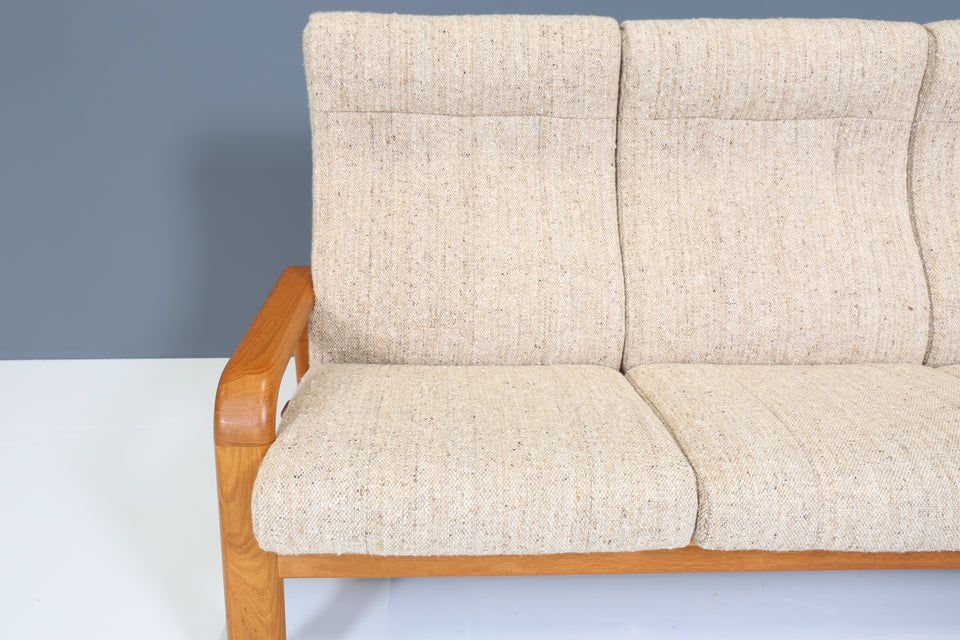 Original HS Design 3- Sitzer Sofa Danish Teak Holz Mid Century Couch
