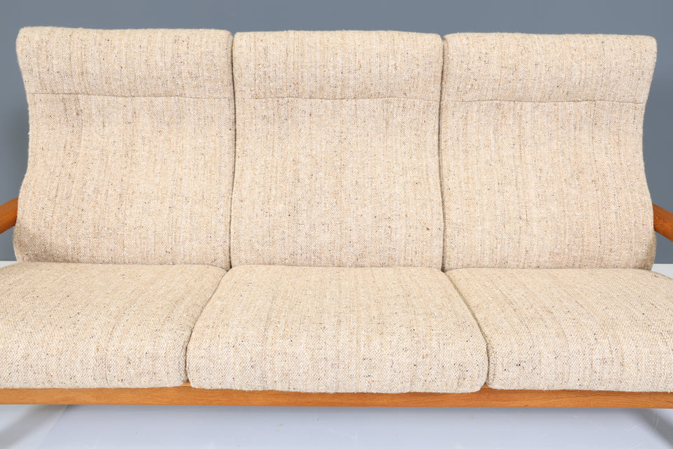 Original HS Design 3- Sitzer Sofa Danish Teak Holz Mid Century Couch