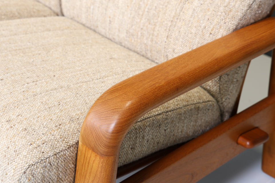 Original HS Design 3- Sitzer Sofa Danish Teak Holz Mid Century Couch