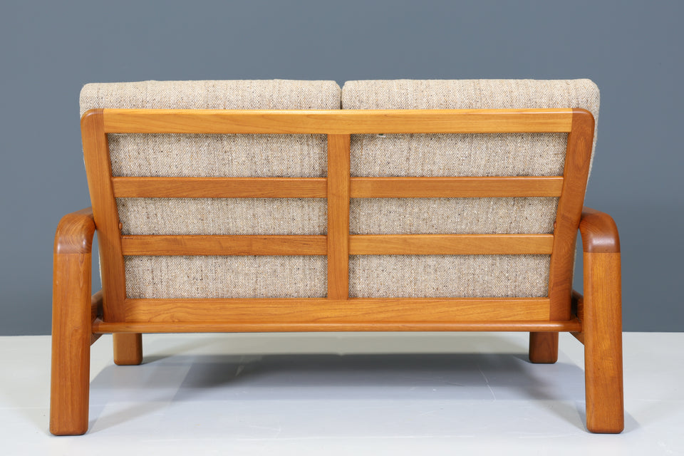 Original HS Design 2- Sitzer Sofa Danish Teak Holz Mid Century Couch