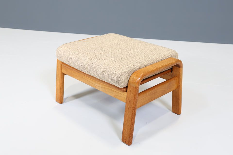 Schlichter Danish Teak Holz Hocker Mid Century Fussablage