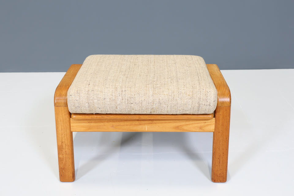 Schlichter Danish Teak Holz Hocker Mid Century Fussablage