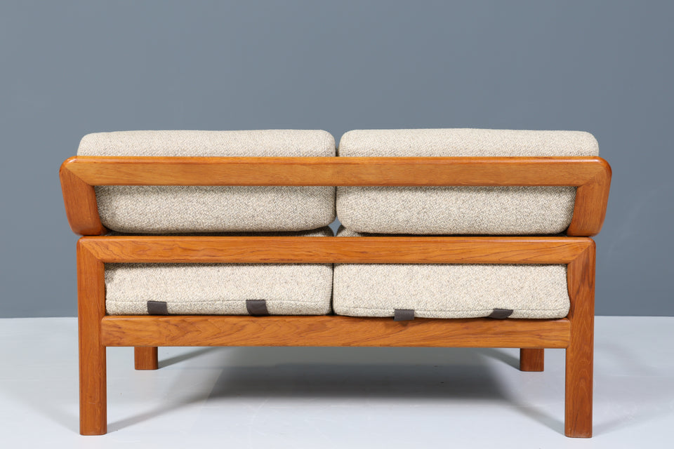 Original Danish 2er Couch Teak Holz Mid Century 2-Sitzer Sofa 1 von 2