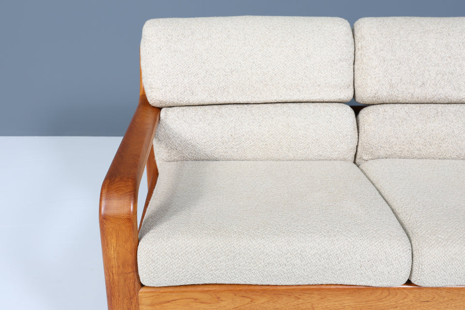 Original Danish 2er Couch Teak Holz Mid Century 2-Sitzer Sofa 1 von 2