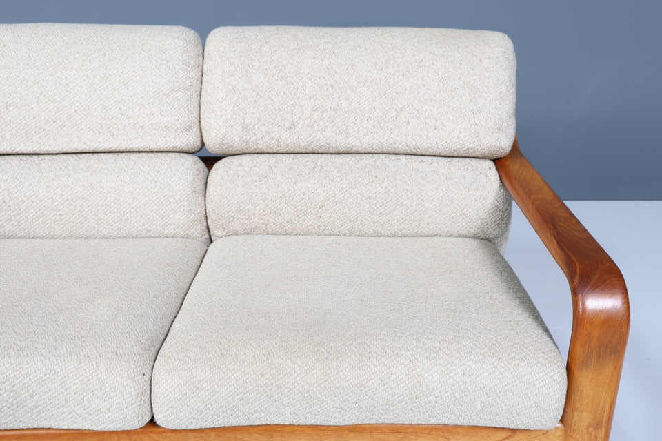 Original Danish 2er Couch Teak Holz Mid Century 2-Sitzer Sofa 1 von 2