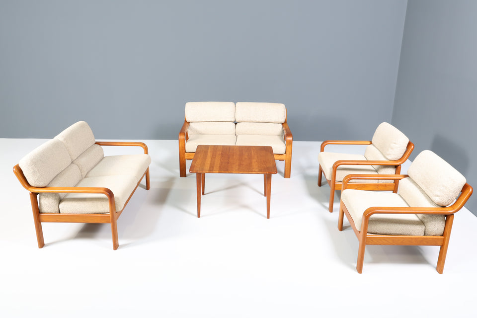 Original Danish 2er Couch Teak Holz Mid Century 2-Sitzer Sofa 1 von 2