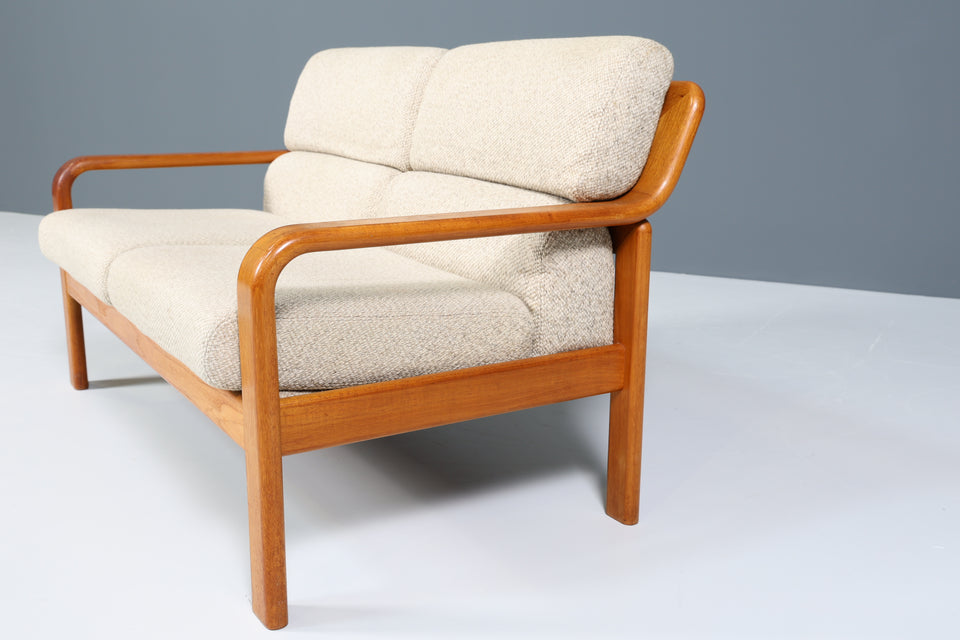 Original Danish 2er Couch Teak Holz Mid Century 2-Sitzer Sofa 2 von 2