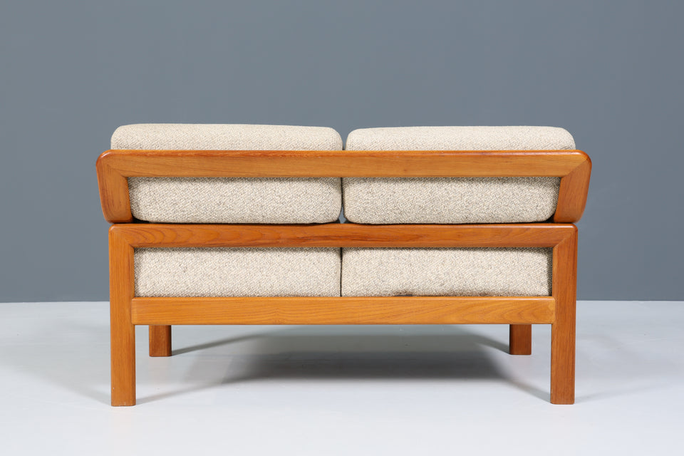 Original Danish 2er Couch Teak Holz Mid Century 2-Sitzer Sofa 2 von 2