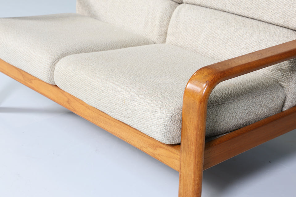 Original Danish 2er Couch Teak Holz Mid Century 2-Sitzer Sofa 2 von 2