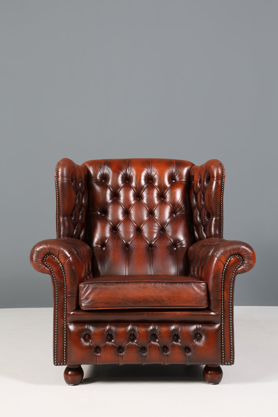 Stilvoller Original Chesterfield Leder Sessel Englisch Herrensessel UK 1 von 2