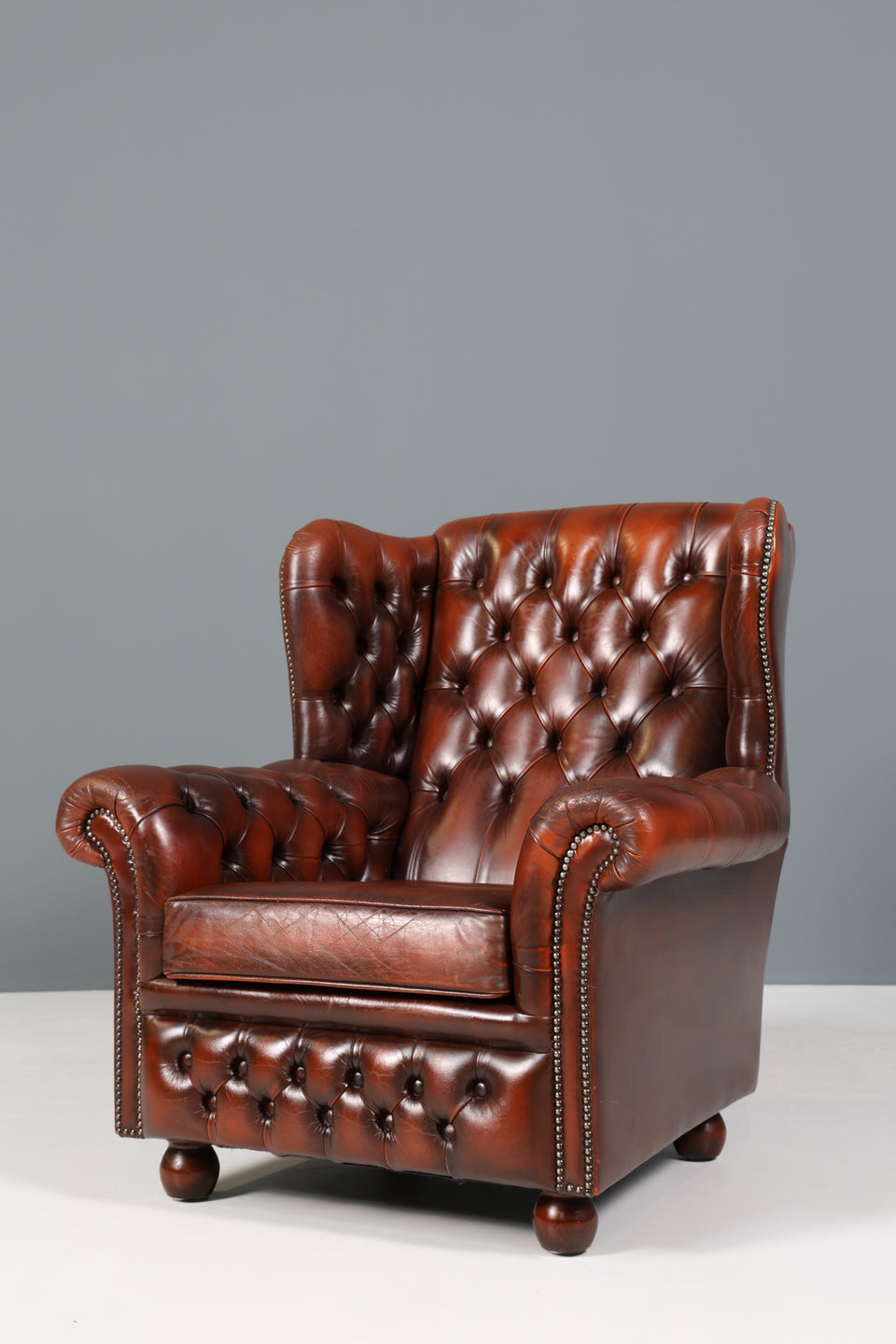 Stilvoller Original Chesterfield Leder Sessel Englisch Herrensessel UK 1 von 2