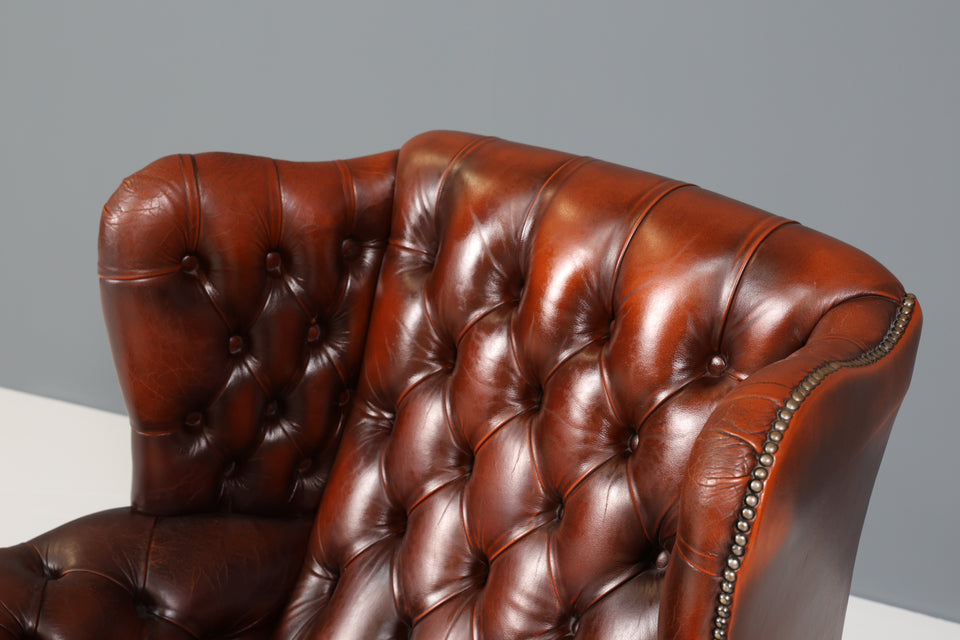 Stilvoller Original Chesterfield Leder Sessel Englisch Herrensessel UK 1 von 2