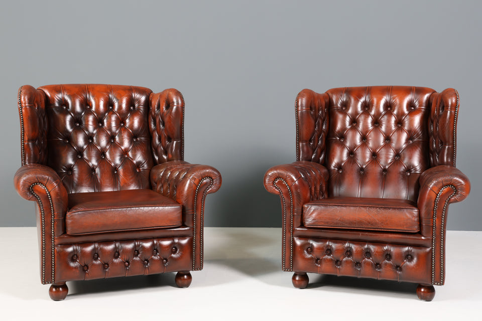 Stilvoller Original Chesterfield Leder Sessel Englisch Herrensessel UK 1 von 2