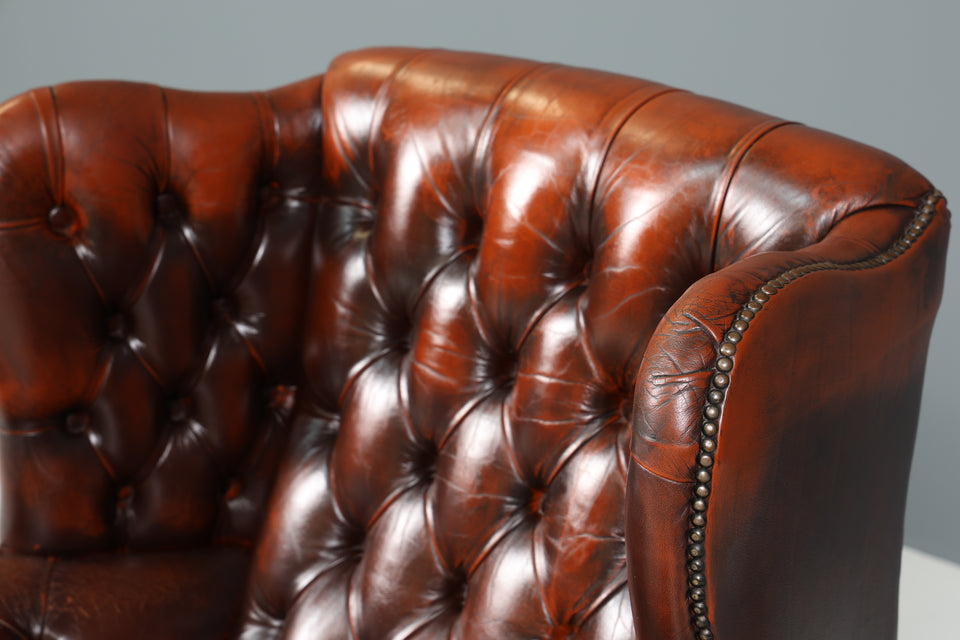 Stilvoller Original Chesterfield Leder Sessel Englisch Herrensessel UK 2 von 2