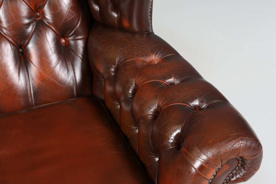 Stilvoller Original Chesterfield Leder Sessel Englisch Herrensessel UK 2 von 2