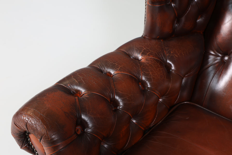 Stilvoller Original Chesterfield Leder Sessel Englisch Herrensessel UK 2 von 2